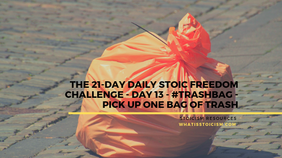 The 21-Day Daily Stoic Freedom Challenge - Day 13 - #Trashbag - Pick Up One Bag Of Trash