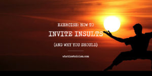 Read more about the article Exercise: How To Invite Insults (And Why You Should)